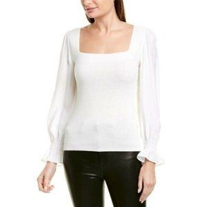 Rebecca Taylor Wool & Silk Square Neck Top